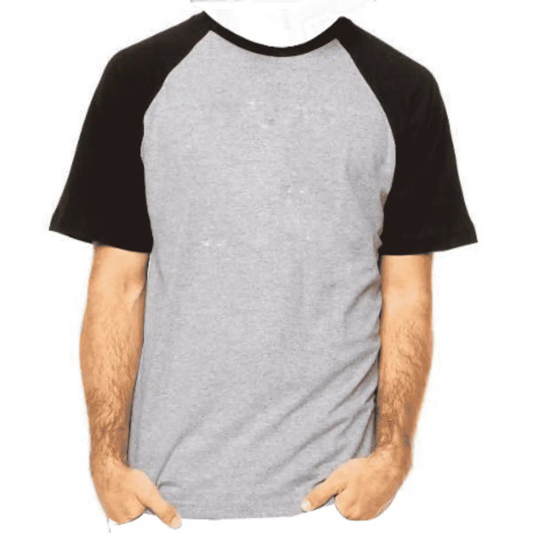 Camiseta Adulto Personalizada - Raglan Cinza Mescla (Verifique com um vendedor qual cor está disponivel)