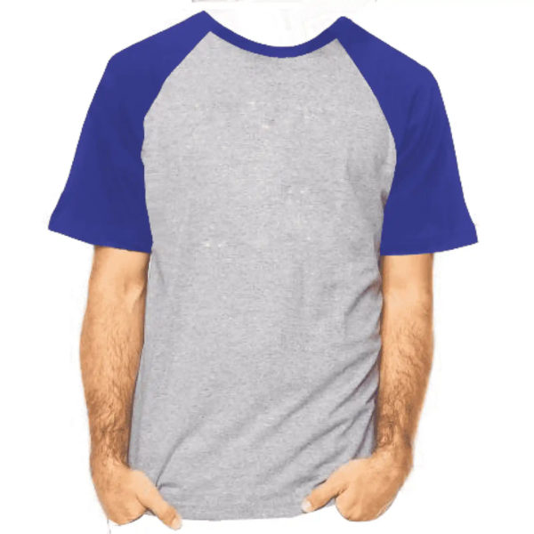 Camiseta Adulto Personalizada - Raglan Cinza Mescla (Verifique com um vendedor qual cor está disponivel) - Image 2